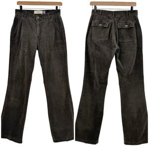 Vintage GAP Flare Corduroy Pants Mid-Rise Carpenter Cargo Pockets Dark Brown | 4